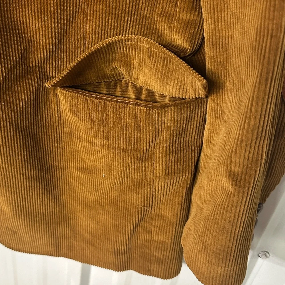 Vintage Brown Corduroy Blazer Mens Retro Sport Coat Dark Academia Preppy